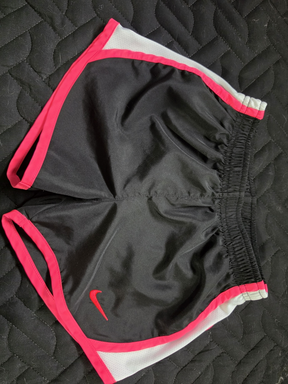 Nike Black Athletic Shorts with Hot Pink Trim
